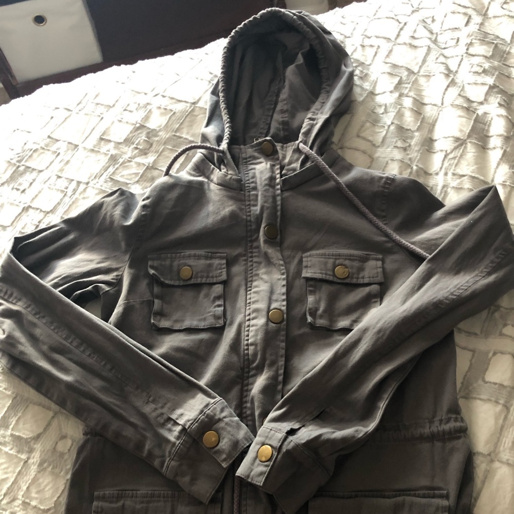 Gray Anorak Cargo Jacket